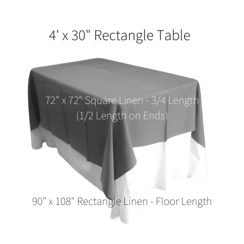 4' Banquet Linen Sizing