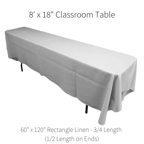 8' Classroom Linen Sizing