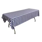 Blue And White Check Plastic Table Cloth