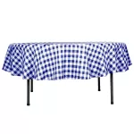 Blue And White Round Plastic Table Cloth