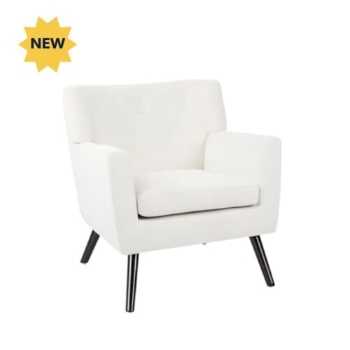 New White Tufted Velvet Chair