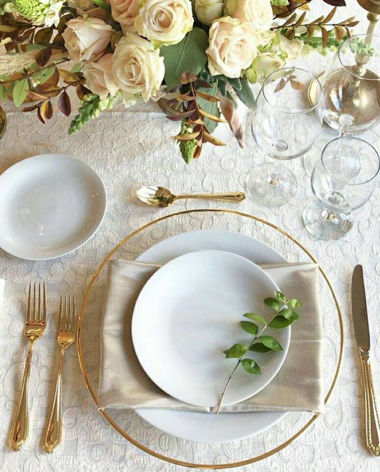 Gold Flatware Glass Charger