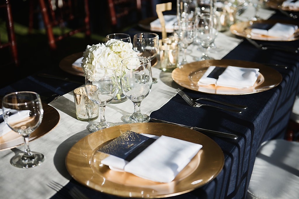 Gold And Black Table Setting