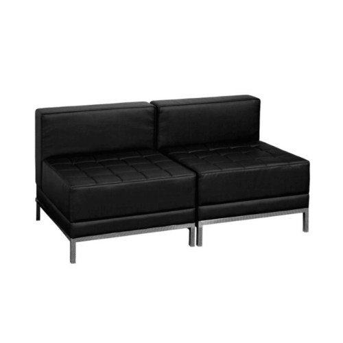 Black Leather Lounge Loveseat